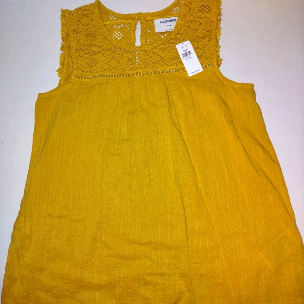 Old Navy Girls Sleeveless blouse size extra large 14 made in India NWT